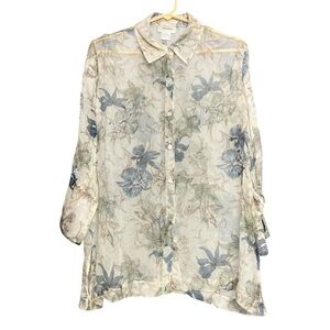 Vintage Neiman Marcus exclusive sheer silk buttons down shirts size L